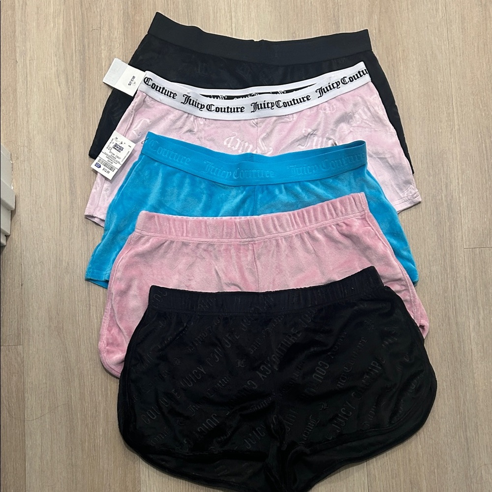 Juicy Couture Black, Pink, and Blue Shorts Collection